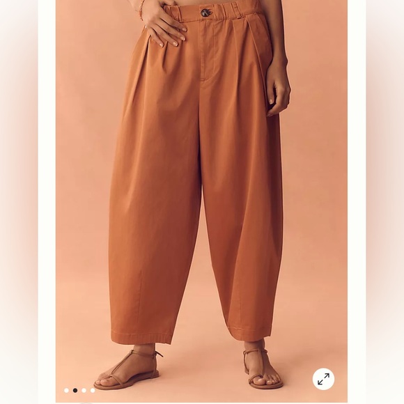 Maeve Curve Poplin Barrel Pants Anthropologie - Picture 3 of 10
